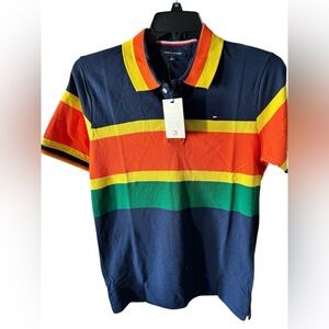 Tommy Hilfiger Men's Multicolor Striped Polo Shirt